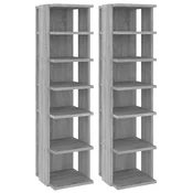 Vidaxl Regal za čevlje 2 kosa sivi sonoma 27,5x27x102cm inženirski les