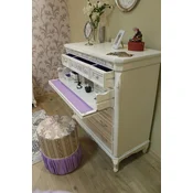 Casa Padrino luxury baroque chest of drawers white/gray/purple/silver - Magnificent baroque style bedroom dresser - Luxury baroque style bedroom furniture - Baroque bedroom furniture