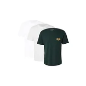 JACK & JONES Majica JJAERO svetlo siva / temno zelena / oranžna / bela