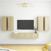 6-dijelni set TV ormarica boja hrasta sonome konstruirano drvo