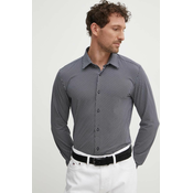 Košulja BOSS za muškarce, boja: crna, slim, s button-down ovratnikom, 50522091