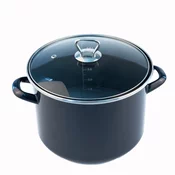 FACKELMANN Lonac+stakleni poklopac 22cm Emajl 5.5L, Plavi