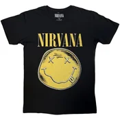 Nirvana Happy Face Infill Distressed Carbon Black L Majica