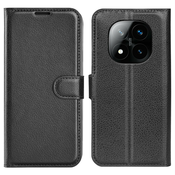 Etui Litchi za Xiaomi Redmi Note 14 Pro Plus 5G - črn