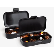 SmartShake Pill Box Organizer, set od dvije posude za kapsule, crne boje s motivom Batmana