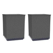 Vidaxl Visok lonec 2 kosa črn 30x30x37 cm polipropilen