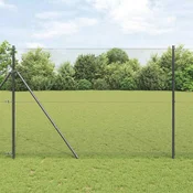 Vidaxl Varjeno žično ograjo za pritrditev na tla 10 x 1,5 m Siva Mreža
