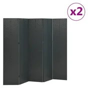 Vidaxl Paravan 5-delni 2 kosa antracitne barve 200x180 cm jeklo