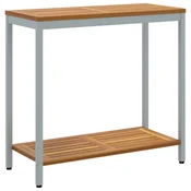 Vidaxl Zunanja miza s shranjevanjem Naravna in siva 80 x 35 x 75 cm