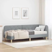 Kutni okvir kreveta Svijetlo siva 80 x 200 cm tkanina