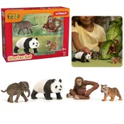 Schleich SLH427236 Schleich Wild Life - Komplet štirih divjih živali za začetek, Azija, otroška figurica 3+