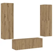 Vidaxl 3 kosi stenske TV omarice Artisan Oak Engineered Wood