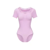 cfab Oblikovanje postave Lace T-Shirt Bodysuit Sculpting Shapewear with slip orhideja
