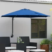 Vrtni suncobran S LED lampica Azurnoplava 248 x 248 x 148 cm