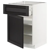METOD / MAXIMERA Podni element s fiokom/vratima, bela/Lerhyttan crno bajcovano, 60x60 cm
