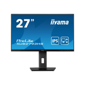 Monitor IIYAMA ProLite XUB2793HS-B6 27, črn, nastavljiv po višini, plošča IPS, 3-stranska oblika brez robov, HDMI, DisplayPort