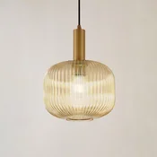 Lindby viseča svetilka Doroteo, 25 cm, 1-žarilna, jantarna, steklo - Dnevna soba/jedilnica - Vintage - jantar, zlato