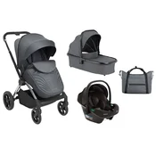 Kikka Boo Kolica Kara 3in1 set sa auto sedištem I-Prime I-size i tvrdom korpom Grey