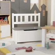 Djecja klupa za pohranu bijelo-siva 60 x 30 x 55 cm MDF
