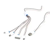 Omega OMEGA HYDRA 4V1 MICRO USB + MINI USB + IPHONE4 + LIGHTNING USB KABEL BELA IN ČRNA [42815]