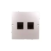 Simon Basic dvojna računalniška vtičnica RJ45 kat. 5e mat srebrna BMF52.02/43
