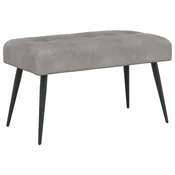 Vidaxl Klop s gumbnim oblazinjenjem Svetlo siva 80 x 40 x 46 cm Žamet