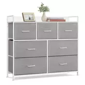Songmics Predalnik 7 tkaninskih predalov 285x98x85 cm siva
