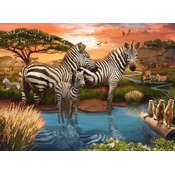 Ravensburger Puzzle Zebre na napajališču 500 kosov