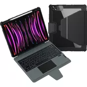 Nillkin Bumper Link osvetljena tipkovnica ovitek za iPad Pro 12.9 2020/2021/2022/ Air 13 2024 Črn