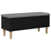 vidaXL Shranjevalna klop s blazino Črni hrast 102 x 42 x 46 cm