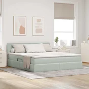 Krevet s od storage Svijetlo siva 160 x 200 cm Baršun
