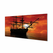 tulup.si Zidna obloga za kuhinju Ladja morje nebo oblaki soncu 125x50 cm