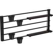 Zidna polica sa saksijama i LED osvetljenjem SHELF 50x118 cm crna/borovina
