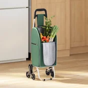 vidaXL vidaXL Nakupovalni voziček s plezalnim kolesom Zelena 38 L, (22094805)
