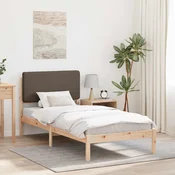 vidaXL Posteljni okvir z oblazinjenim vzglavjem Taupe 100 x 200 cm