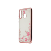 Ovitek za Huawei P30 Lite, silikonski, roza z rožicami