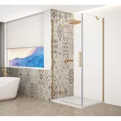 TRINITY GOLD MATT kvadratni zaslon 800x800 mm, prozorno steklo, levo - 80x80 cm - Gelco - TRINITY - 36 - Kvadratne tuš kabine - 800 - 2000 - 800 - 8 - 14