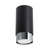 SOLLUX lighting Moderna stropna svetilka 12,5 cm črna/krom okrogla za kuhinjo v predsobi 1xGU10 10W NERO Sollux Lighting