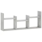 vidaXL Stenska polica Betonsko siva 97.5 x 17 x 40 cm Predelan les