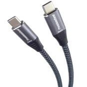 PREMIUMCORD kabel USB 3.2 Gen 2x2, USB-C - USB-C, 100W, 5A, 20Gbit/s, M/M, 3m, sivi KU31CR3