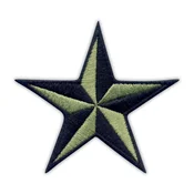shumee Našitek Jadralna zvezda - črna/vojaško zelena - magnetna podlaga - vezen našitek/značka/emblem