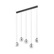 Redo 01-3490 -LED prigušiva luster na sajli KHADI 5xLED/5,2W/230V crna/zadimljena