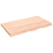 Vidaxl Stenska polica 100x60x(2-6) cm neobdelana trdna hrastovina