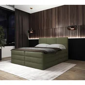 MID.YOU POSTELJA BOXSPRING 160 cm  x 200 cm , les, tekstil, leseni material zelena