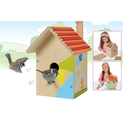 Drvena kucica za ptice Outdoor Birdhouse Eichhorn Složi i oboji - s kistom i bojama od 6 godina