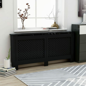 vidaXL vidaXL Pokrov za radiator črn 172x19x81,5 cm mediapan, (20769823)