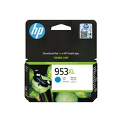 HP 953XL originalna kartuša s črnilom, cijan, visoke zmogljivosti