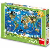 Dino mapa gde žive životinje? - puzzle xl 100 delova ( 11142 )