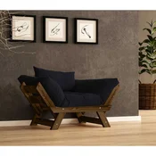 Hanah Home Baštenska sofa sa jednim sedištem i jastukom, Orah i crna