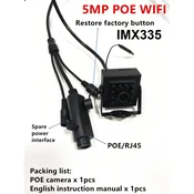 KJB Notranja mini Wi-Fi IP kamera s tipalom IMX335 z nočnim vidom in PoE, 2.8mm